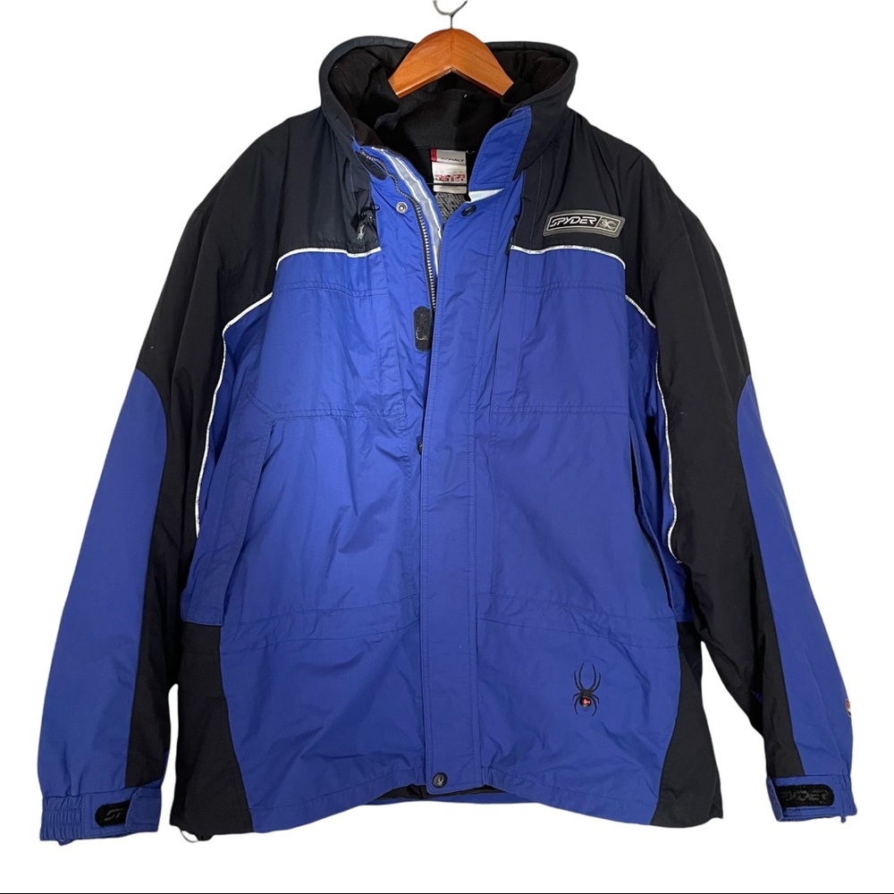 Spyder Snowboarding Ski Convertible 2 in 1 Jacket Blue Heavy Winter Coat XXL